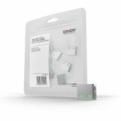 Lindy USB Port Blocker [without key] - Pack of 10, Colour Code: Green (USB PORT BLOCKERS PACK OF 10 GREEN)
