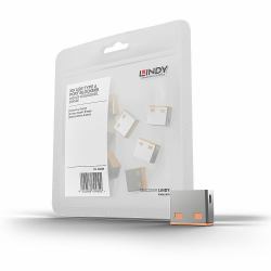 Lindy USB Port Blocker [without key] - Pack of 10, Colour Code: Orange (USB Port Blocker [without key] - 10pack Orange - Warranty: 24M)