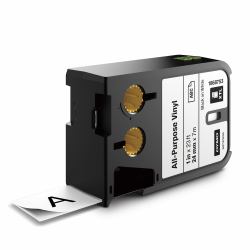 DYMO XTL All-Purpose Vinyl Labels | 24 mm x 7 m | Black on White (DYMO XTL TAPE VINYL PERMANENT - ENDLESSLY 24MM X 7M BLACK)