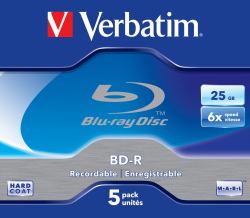 Verbatim 43715 blank Blu-Ray disc BD-R 25 GB 5 pc[s] (BD-R Verbatim 25 GB /1-6x JC 5erPack)