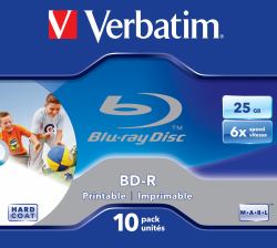 Verbatim BD-R SL 25GB 6x Printable 10 Pack Jewel Case 10 pc[s] (Verbatim BD-R Single Layer 256GB 6X Printable 10 Pack)