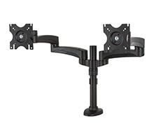 B-Tech Twin Flat Screen Desk Mount with Double Arms 