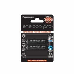 Panasonic 2500mAh, 1.2V Rechargeable battery AA (1x2 Eneloop Pro Mignon AA - 2500mAh 2500mAh, 1.2V, - Rechargeable battery, 1.2 V, 2 pc[s], 2500 mAh, Black, Blister - Warranty: 12M)