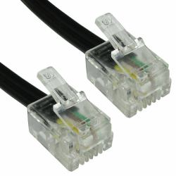 Cables Direct 88BT-107.5K telephone cable 7.5 m Black (CDL 7.5m RJ11 to RJ11 Modem Black)