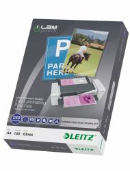 Leitz iLAM Ultra-premium Glossy A4 Laminating Pouches with UDT, 250 microns, Pack of 100. (Leitz 74840000 A4 UDT iLAM 2 x 250 Micron Pouch 100Pk)
