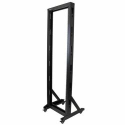 StarTech.com 2-Post 42U Mobile Open Frame Server Rack, Two Post 19in Network Rack with Wheels, Rolling Open Rack for AV/Data/Media/IT Equipment, Computer Rack for Home/Office Spaces - Casters Inclu...
