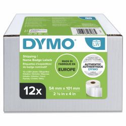 DYMO Authentic LabelWriter Large Shipping Labels/Name Badges | 54mm x 101mm | 12 Rolls of 220 [2,640 Easy-Peel Labels] | Self-Adhesive | for LabelWriter Label Makers (OEM Dymo 13186/S0722420 Direct...