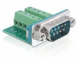 DeLOCK Sub-D 9-p M 9-p D-Sub M Green, Silver (Delock - seriel adapter - 10-pins term)