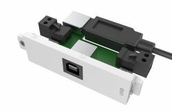 Vision TC3 USBB+ socket-outlet USB White (Modular AV faceplate component - USB B [on front] to A module - A type socket on the rear and square B type socket on the front - USB 3.0 backward compatib...