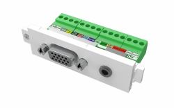 Vision TC3 VGAF3.5MM socket-outlet VGA + 3.5 mm White (Modular AV faceplate component - VGA and minijack module - female 15-pin VGA and minijack socket for audio on front - bare-wire phoenix connec...