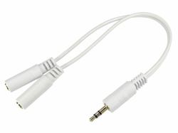 Cables Direct 3-M2FGWHT audio splitter White (CDL 0.2m 3.5mm Stereo Split-White)