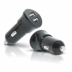 Mobilis Car Charger 2 USB Universal Black Cigar lighter Auto (UNIVERSAL CAR CHARGER 5 VOLT 2 - USB PLUG 1 2.1AMP 1 1AMP)