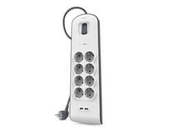 Belkin BSV804VF2M surge protector White 8 AC outlet[s] 2 m (Belkin - strÃ¸mstÃ¸dsbeskytter)
