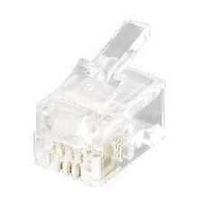 Equip Telephone Plug, RJ11, 4P4C (Equip 121111 Modular Plug RJ11 4P4C; [6u"] Unshielded for Flat Cable; set of 100pcs. [2Years warranty])