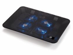 Conceptronic THANA Notebook Cooling Pad, Fits up to 15.6", 4-Fan (Conceptronic CNBCOOLPADL4F 4-Fan Notebook Cooling Pad - Compatible with notebooks up to 17"; 4 silent 8cm fans built in ; Power Swi...