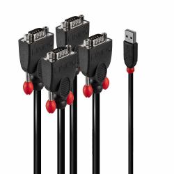 Lindy USB to Serial Converter Lite, 4 Ports (USBTORS232CONVERTERLITE4PORT-USBTO4)