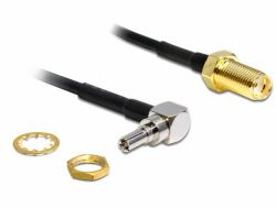 DeLOCK 88466 signal cable 0.2 m Black, Gold, Silver (Delock Adapter CRC-9 Plug 90Â° > SMA Ja)