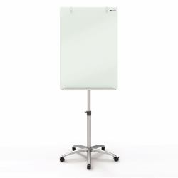 Nobo Glass Mobile Easel Brilliant White (Nobo 1903949 Diamond Glass Mobile Magnetic Flipchart Easel)