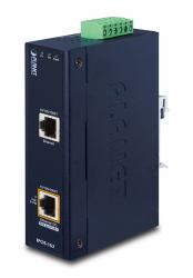 PLANET IPOE-162 network switch Gigabit Ethernet [10/100/1000] Power over Ethernet [PoE] Black (IP30, Industrial 802.3at - [30W] High Power PoE Injector - [-40 to 75 C, 12V~48V DC power boost] - War...