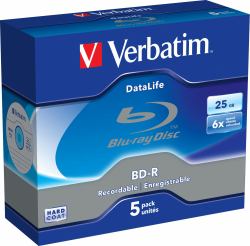 Verbatim DataLife 6x BD-R 25 GB 5 pc[s] (Verbatim BD-R Single Layer Datalife 25GB 6XWhite Blue 5 Pack)