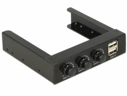 DeLOCK 62714 fan speed controller 3 channels Black (Delock 3.5" Front Panel > 2 x USB 2.0)