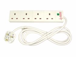 Cables Direct RB-02M04SPD surge protector 4 AC outlet[s] White 2 m (CDL 4 WAY 2MTR SURGE EXTENSION)