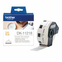 Brother DK-11218 printer label White (DK ROUND SINGLE ROLLS WHITE - F/ QL550/-1050 1000CPS/RL)