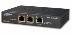 PLANET POE-E202 network extender Network transmitter & receiver Black 10, 100, 1000 Mbit/s (1-Port 802.3at PoE+ to 2-Port - 802.3af/at Gigabit PoE Extende - Warranty: 36M)