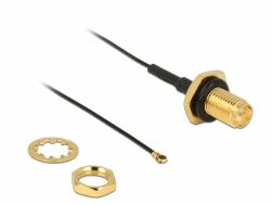 DeLOCK 0.2m, RP-SMA/MHF IV coaxial cable MHF IV / HSC MXHP32 (Delock antennekabel - 20 cm - sort)