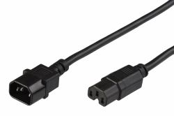 Microconnect PE011405 power cable Black 0.5 m C14 coupler C15 coupler (Jumper Cable C14 - C15 0.5m - Black, MAX. current: 10A - H05VV-F3x1.5mm2 CU, Male-Female - Warranty: 300M)