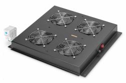 Digitus Roof Cooling Unit for Unique & Varioflex-N Network Cabinets & Dynamic Basic Network- and Server Cabinets (ROOF COOLIING UNIT 4 FANS - BLACK FOR NETWORK CABINETS)