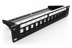 Digitus Modular Patch Panel, 12-port (MOD PTCH PANEL 12-PORT RAL9005 BLK)