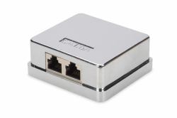 Digitus DN-93713 outlet box RJ-45 Silver (DIGITUS PRO CAT 6A SURFACE - MOUNT BOX 2-PORT)