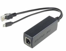 Microconnect MC-POESPLITTER network splitter Power over Ethernet [PoE] Black (PoE Splitter, 5V 2.4A - Ethernet to RJ45 + MicroUSB - Black, Compliant with IEEE 802.3af - Warranty: 60M)