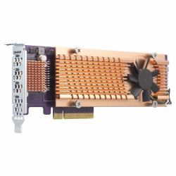 QNAP QM2-4P-384 interface cards/adapter Internal PCIe (Quad M.2 PCIe SSD expansion card supports up to four M.2 2280 formfactor M.2 PCIe [Gen3 x4] SSDs PCIe Gen3 x8 host interface Low-profile brack...