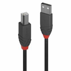 Lindy 0.2m USB 2.0 Type A to B Cable, Anthra Line (0.2M USB 2.0 TYP A AN B KABEL - ANTHRA LINE)