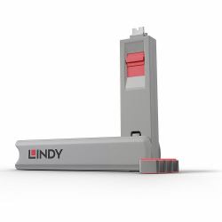 Lindy USB Type C Port Blocker Key - Pack of 4 Blockers, Pink (USB TYPE C PORT BLOCKER - KEY-PACK OF 4 BLOCKERS PINK)