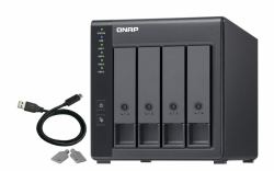 QNAP TR-004 storage drive enclosure HDD/SSD enclosure Black 2.5/3.5" (4-bay 3.5in SATA HDD USB 3.0 type-C hardware RAID external enclosure. USB-C to USB-A cable included. Expansion unit for QNAP NA...