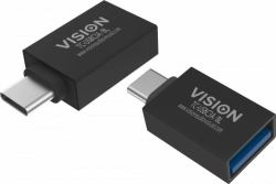 Vision TC-USBC3A/BL cable gender changer USB C USB 3.0 A Black (USB C to USB A adaptor -plugs into USB C and has full-sized USB A 3.0 socket - USB C [m] to USB type a [f] - USB 3.2 - black)