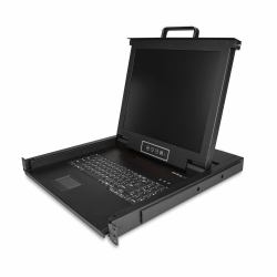 StarTech.com Rackmount KVM Console - Single Port VGA KVM with 17" LCD Monitor for Server Rack - Fully Featured Universal 1U LCD KVM Drawer w/Cables & Hardware - USB Support - 50,000 MTBF (1-PORT RA...