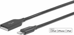 eSTUFF ES601165 lightning cable 1.5 m Grey (Lightning Cable MFI 1,5m Steel - 8Pin Lightning - USB A Male - Gunmetal Grey Durable Steel reinforced tangle free cable with Zinc Alloy plugs - Warranty:...