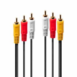 Lindy 2m Premium AV 3xPhono to 3xPhono Cable (2M PREMIUM AV CABLE 3XPHONO MALE TO)