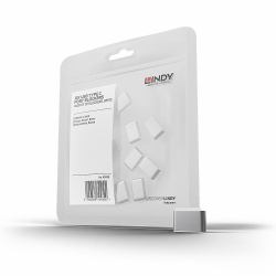 Lindy USB Type C Port Blockers [Without Key] - Pack of 10, White (USB TYPE C PORT BLOCKERS - [WITHOUT KEY]-PACK OF 10 WHITE)