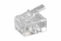 Microconnect KON501-10R wire connector RJ-11 6P4C Transparent (Modular Plug RJ11 6P4C, 10pcs - Unshielded version, - for round cables, 4pol. connected - Warranty: 300M)