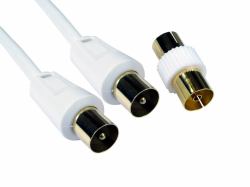 Cables Direct 2TV-30 coaxial cable 30 m White (CDL 30m TV+ Female Coupler - White)