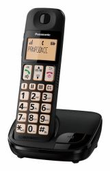 Panasonic KX-TGE110EB telephone DECT telephone Caller ID Black (PANASONIC KX-TGE110EB BIG BUTTON DECT)