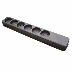 Garbot Z66000112-PA01 power extension 6 AC outlet[s] Indoor Black (Plast Power Strip 6-way EDB - Outlet. Black - Warranty: 12M)