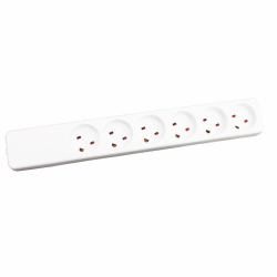 Garbot Z66000108-PA01 power extension 6 AC outlet[s] Indoor White (Plast Power Strip 6-way EDB - Outlet. White - Warranty: 12M)