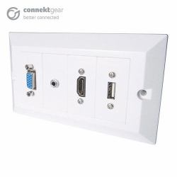 CONNEkT Gear 5m AV Snap-in Modular Cable Kit - HDMI/VGA/USB Type B/3.5mm + USB Type A (5M AV SNAP-IN MOD CABLE KIT - HDMI/VGA/USB-B/3.5MM + USB-A)