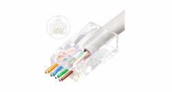 Microconnect KON505-50EZ wire connector RJ-45 Transparent (Modular EZ Plug RJ45 8P8C CAT6 - Unshielded, 50pcs in one bag - Insert wires right through the connector - Warranty: 300M)
